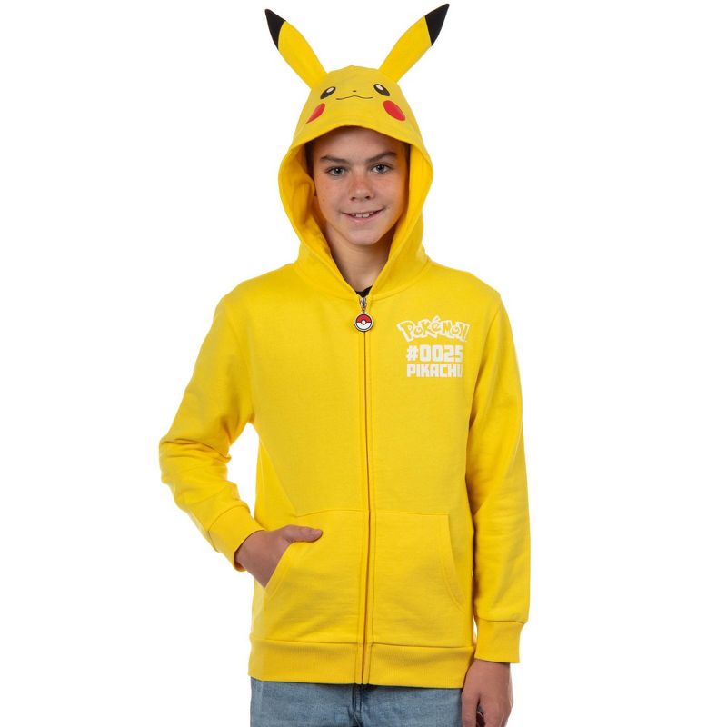 Seven Times Six Pokemon Hoodie Kids' Gen 01 Zip-Up 3-D Character Costume Hoodie