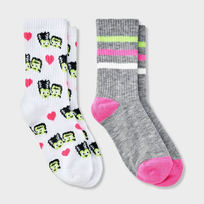 Kids' 2pk Frankenstein Halloween Crew Socks - Cat & Jack™