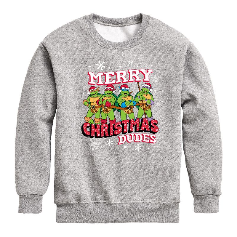 Boys' - Teenage Mutant Ninja Turtles - Merry Christmas Dude Graphic Long Sleeve Fleece Sweatshirt