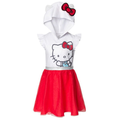 Hello Kitty Girls Mesh Cosplay Tulle Dress Toddler to Big Kid