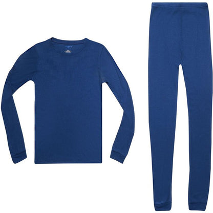 Prince Of Sleep Boys Solid Pajama Sets - Snug Fitting Ribbed PJ Tops & Bottoms for Boys