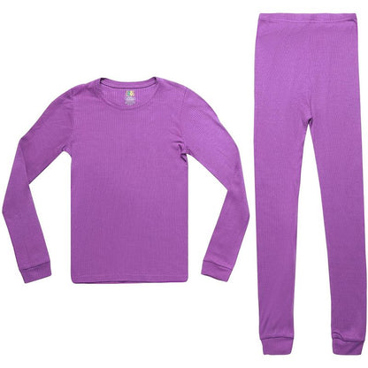Just Love Girls Solid Pajama Sets - Snug Fitting Ribbed PJ Tops & Bottoms for Girls