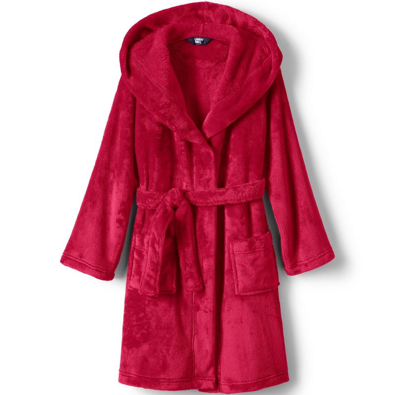 Lands' End Kids Hooded Fleece Solid Robe