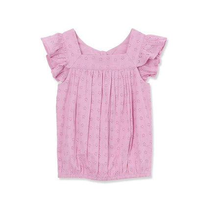 Lands' End Kids Woven Eyelet Top