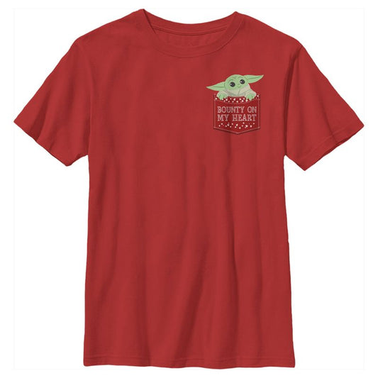 Boy's Star Wars The Mandalorian The Child Bounty Heart Pocket T-Shirt