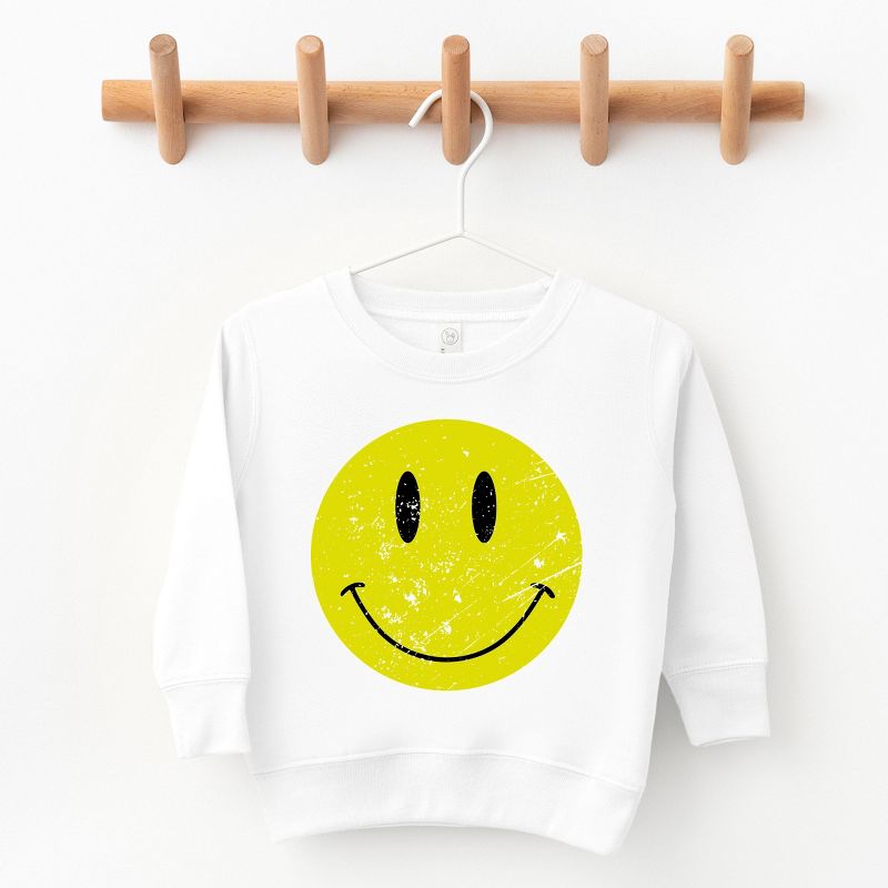 The Juniper Shop Distressed Smiley Face Toddler Graphic Sweatshirt