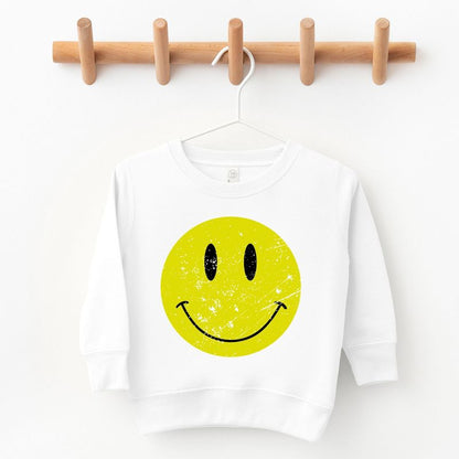The Juniper Shop Distressed Smiley Face Toddler Graphic Sweatshirt