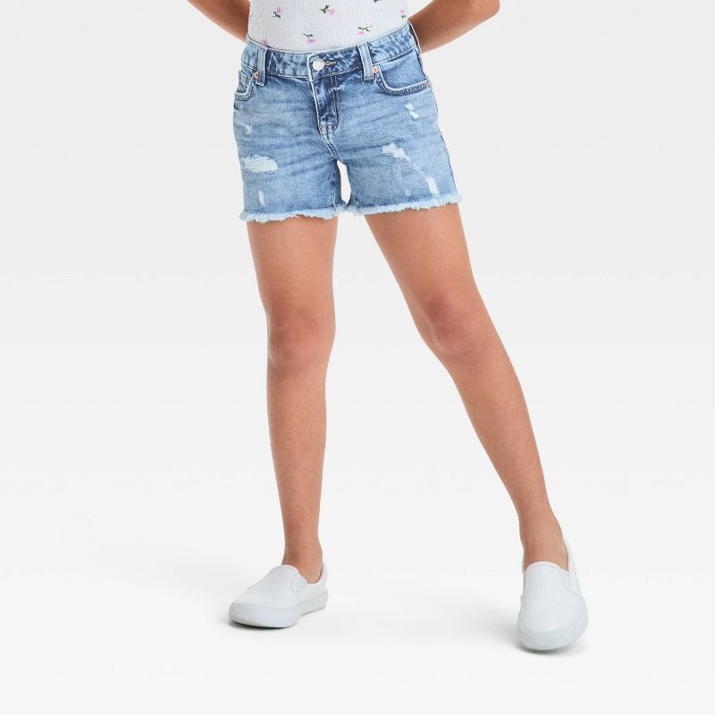 Girls' Mid-Rise Cutoff Jean Shorts - Cat & Jack™