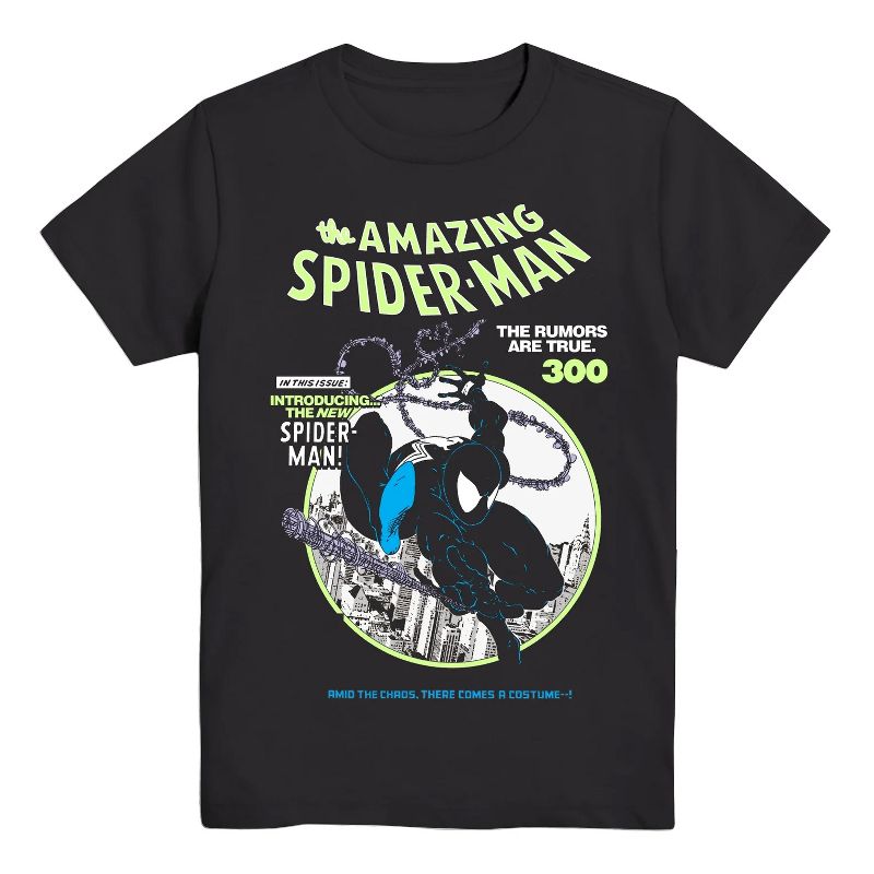 Seven Times Six The Amazing Spider-Man Shirt Boy's The Rumors Are True Short Sleeve Top Black