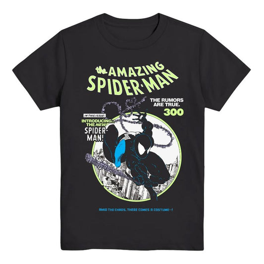 Seven Times Six The Amazing Spider-Man Shirt Boy's The Rumors Are True Short Sleeve Top Black