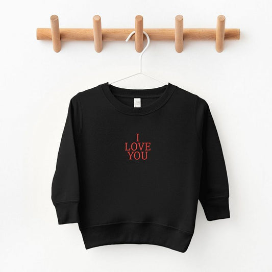 The Juniper Shop Embroidered I Love You Words Youth Ultra-Soft Graphic Sweatshirt