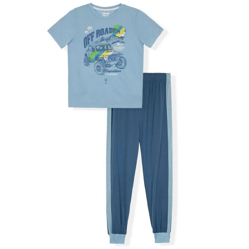 Sleep On It Boys 2-Piece Short-Sleeve Jersey Pajama Pants Set