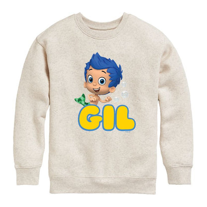 Boys' - Bubble Guppies - Gil Graphic Long Sleeve Fleece Sweatshirt