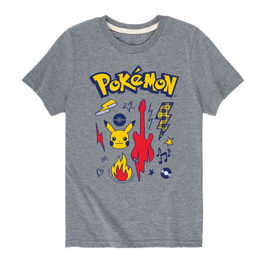 Boys' - Pokémon - Pikachu Punk Icons Short Sleeve Graphic T-Shirt