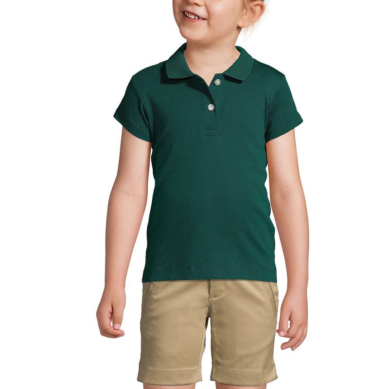 Lands' End School Uniform Kids Short Sleeve Feminine Fit Interlock Polo Shirt