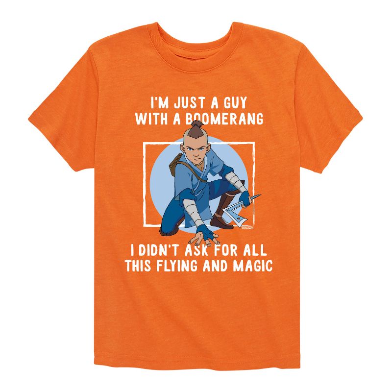 Boys' - Avatar: The Last Airbender - Sokka Just A Guy With a Boomerang Short Sleeve Graphic T-Shirt