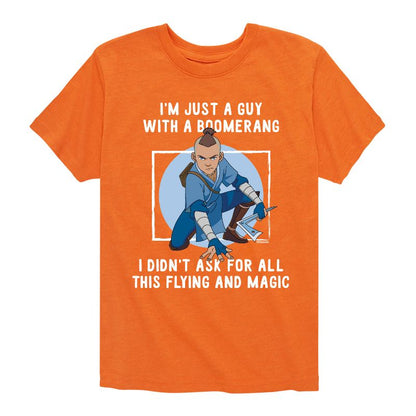Boys' - Avatar: The Last Airbender - Sokka Just A Guy With a Boomerang Short Sleeve Graphic T-Shirt