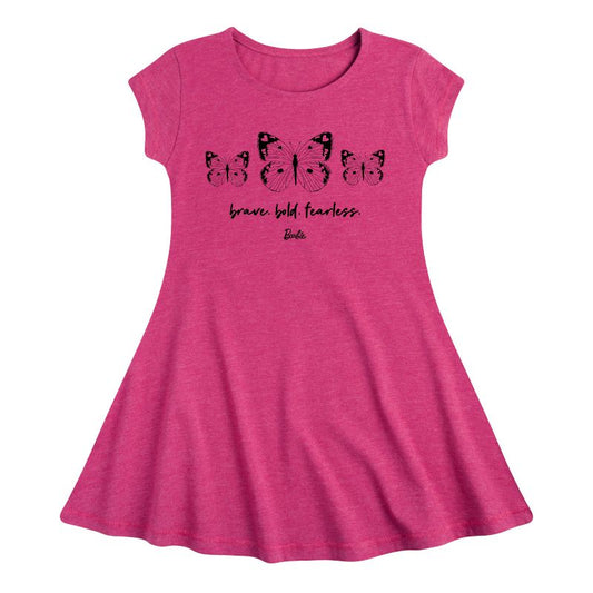 Girls' - Barbie - Brave, Bold, and Fearless Fit & Flair Cap Sleeve Dress