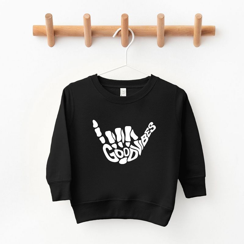 The Juniper Shop Good Vibes Skeleton Toddler Graphic Sweatshirt