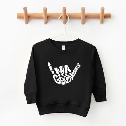The Juniper Shop Good Vibes Skeleton Toddler Graphic Sweatshirt
