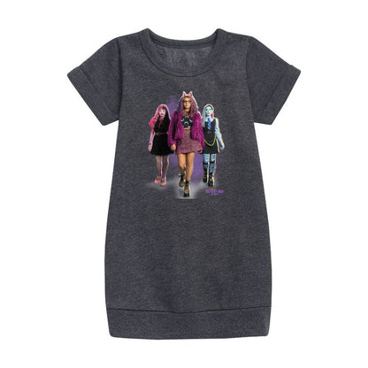 Girls' - Monster High - Character Group Graphic Short Sleeve Fleece Dress