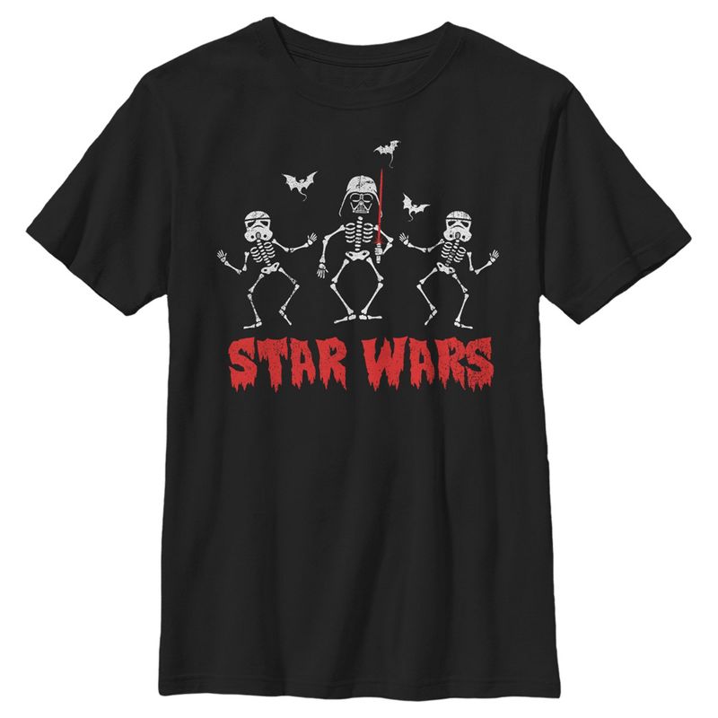Boy's Star Wars Halloween Vader Skeletons T-Shirt