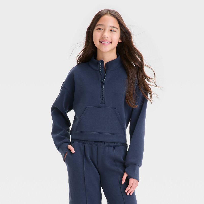 Girls' Airy Sleek 1/2 Zip Sweatshirt - All In Motion™
