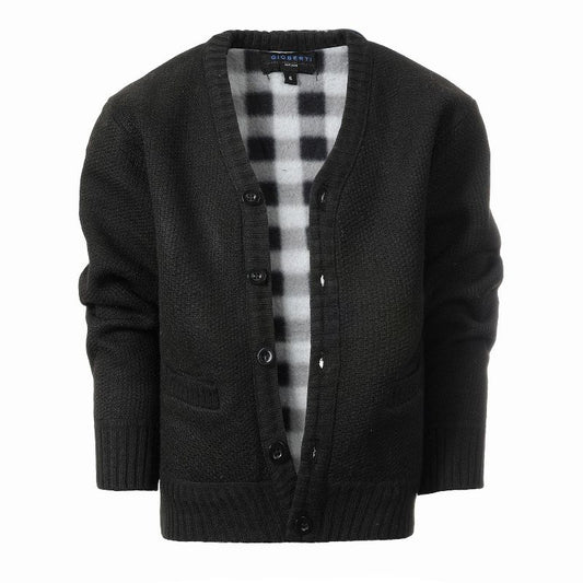 Gioberti Boy's Cardigan Sweater with Soft Brushed Flannel Lining and Pockets