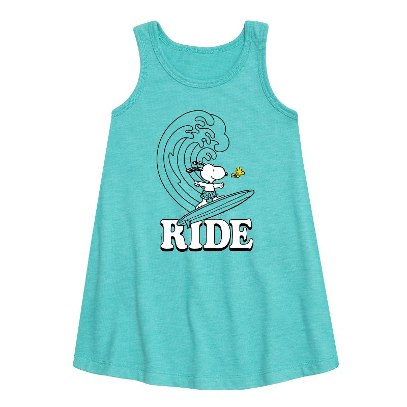 Girls' - Peanuts - Snoopy's Wave Ride Graphic Sleeveless Aline Dress