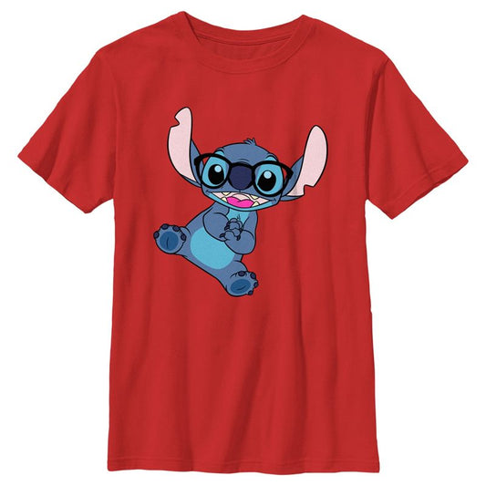 Boy's Lilo & Stitch Black Glasses Stitch T-Shirt