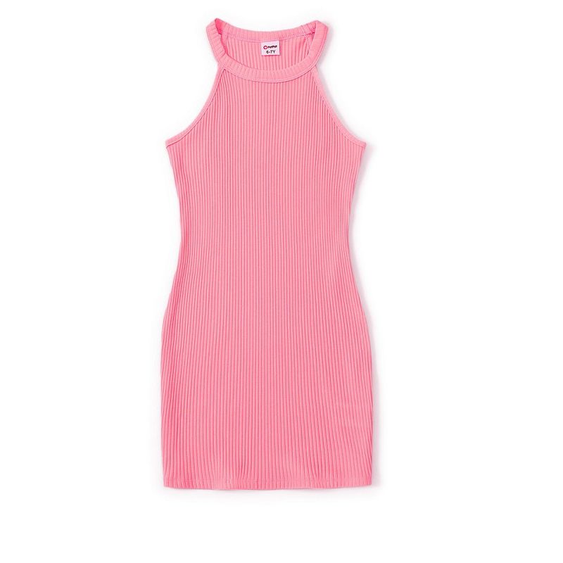 PATPAT Girl's Sleeveless Bodycon Dress Halter Neck Pencil Cami Midi Basi Dresses 4-12 Year