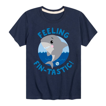 تي شيرت جرافيكي بأكمام قصيرة مطبوع عليه صورة سمكة قرش رائعة للأولاد من فيشر برايس