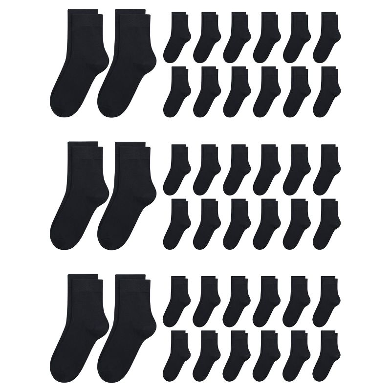 Viscose Bamboo Kids Thin Crew Socks Uniform Boys Girls Bulk Value Unisex Basic Casual Soft Wholesale 48 Pairs