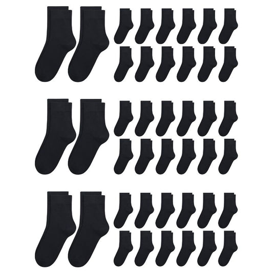 Viscose Bamboo Kids Thin Crew Socks Uniform Boys Girls Bulk Value Unisex Basic Casual Soft Wholesale 48 Pairs