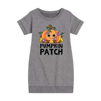 Girls' - Instant Message - Fall Graphic Short Sleeve Fleece Dress