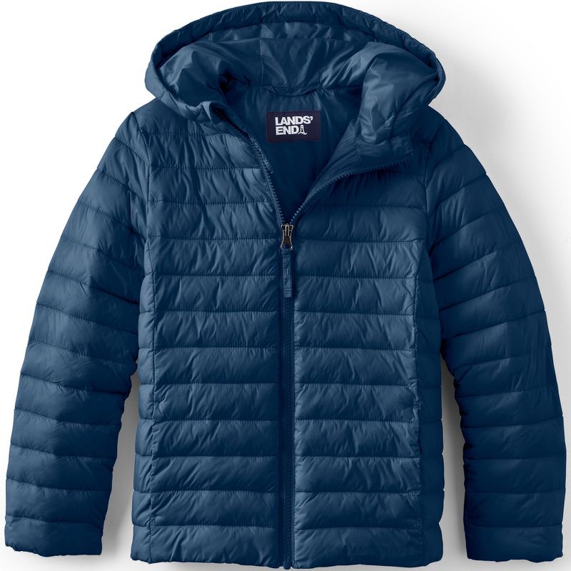 جاكيت Lands' End Kids ThermoPlume القابل للطي والمزود بغطاء رأس