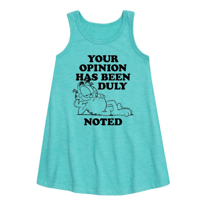 فستان ألين بدون أكمام برسومات جرافيكية للبنات - جارفيلد - تم أخذ رأيك في الاعتبار