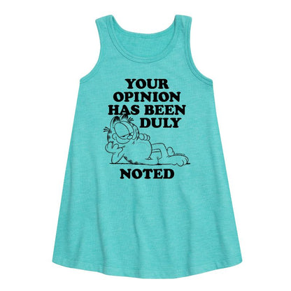 فستان ألين بدون أكمام برسومات جرافيكية للبنات - جارفيلد - تم أخذ رأيك في الاعتبار