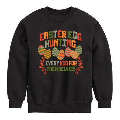 Boys' - Instant Message - Easter Egg Every Kid Graphic Long Sleeve Fleece Sweatshirt