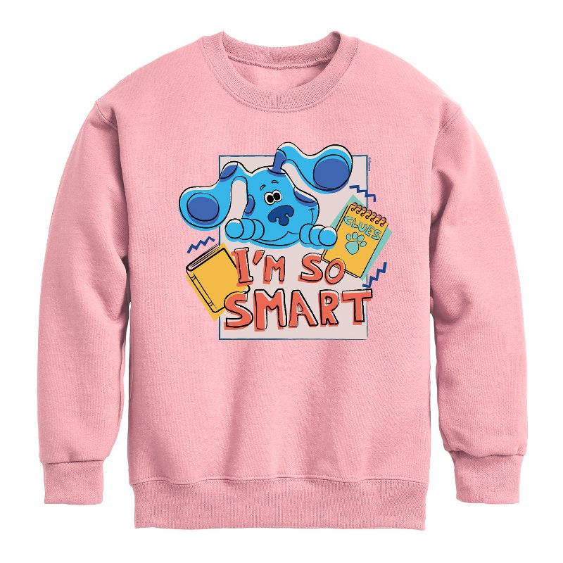 Boys' - Blue's Clues & You! - I'm So Smart Graphic Long Sleeve Fleece Sweatshirt