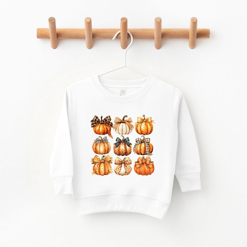 The Juniper Shop Coquette Fall Pumpkin Chart Toddler Graphic Sweatshirt