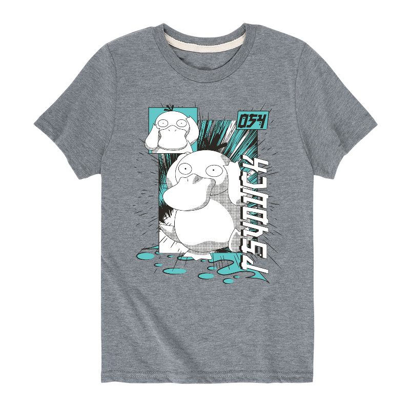 Boys' - Pokémon - Psyduck Water Type 054 Anime Short Sleeve Graphic T-Shirt