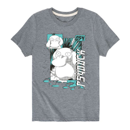 Boys' - Pokémon - Psyduck Water Type 054 Anime Short Sleeve Graphic T-Shirt