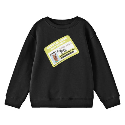 Scooby Doo Scooby's Crystal Cove High School ID Youth Black Crew Neck Sweatshirt