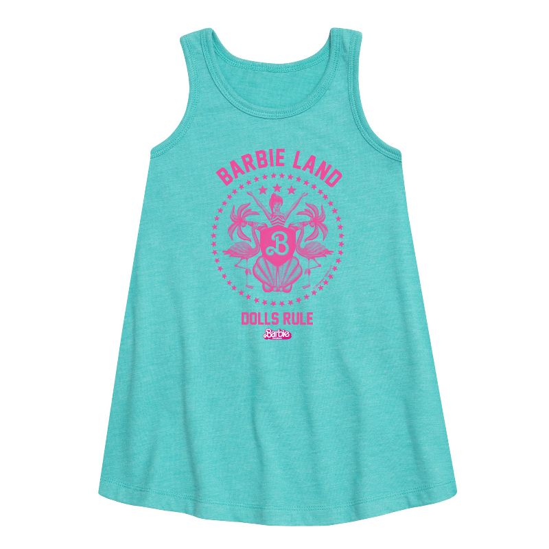 Girls' - Barbie - Barbie Land Dolls Rule Graphic Sleeveless Aline Dress
