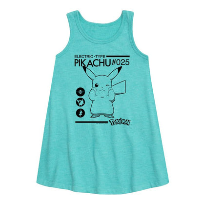 Girls' - Pokémon - Electric Type Graphic Sleeveless Aline Dress