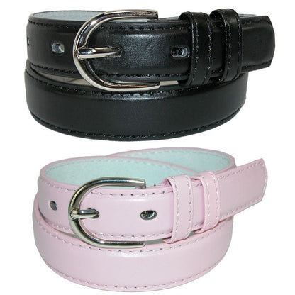CTM Kid's Basic Leather Dress Belt (Pack of 2 Colors)