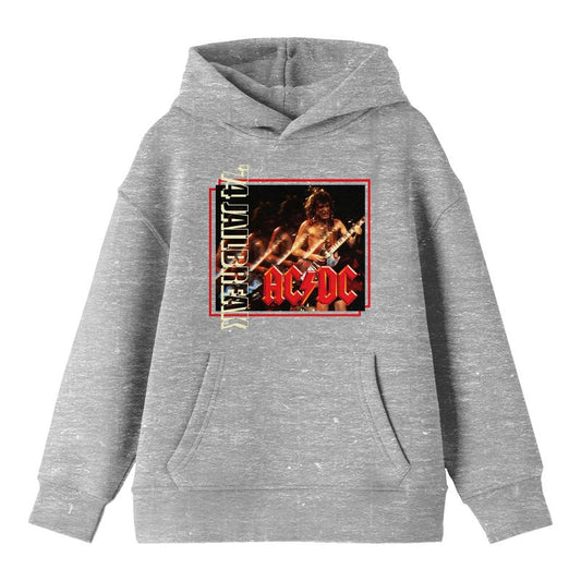 AC/DC '74 Jailbreak Album Cover Youth Heather Gray Graphic Hoodie
