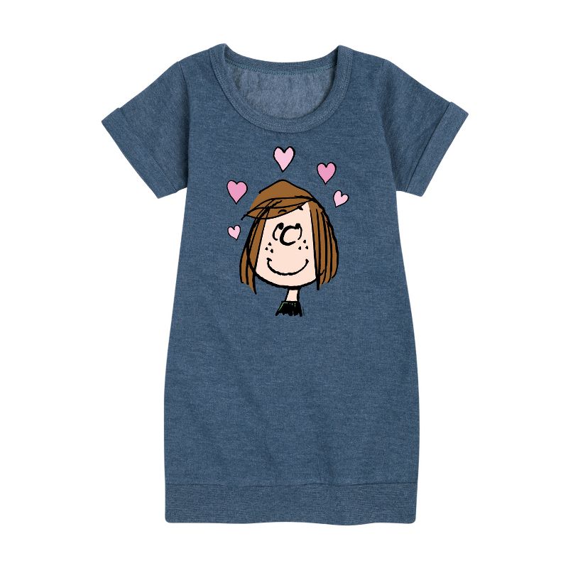 Girls' - Peanuts - Patty Valentines Graphic Short Sleeve Fleece Dress