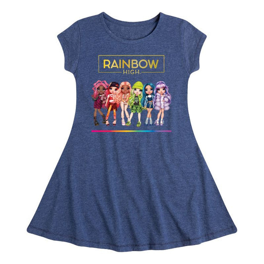 Girls' - Rainbow High - Toy Doll Lineup Fit & Flair Cap Sleeve Dress